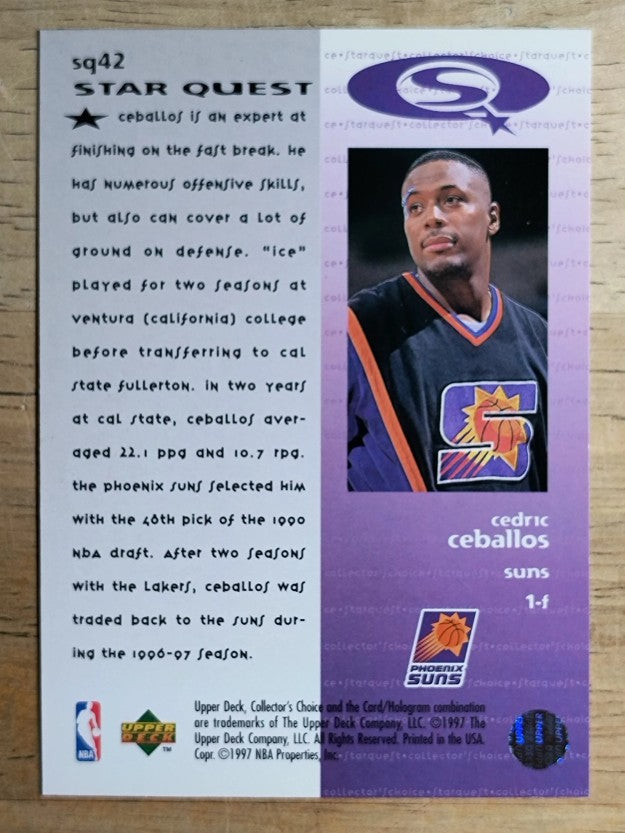 1997-98 Collector's Choice StarQuest #42 Cedric Ceballos