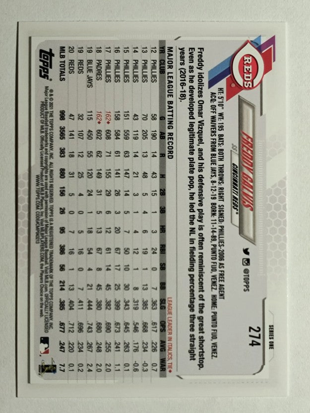 2021 Topps #274 Freddy Galvis