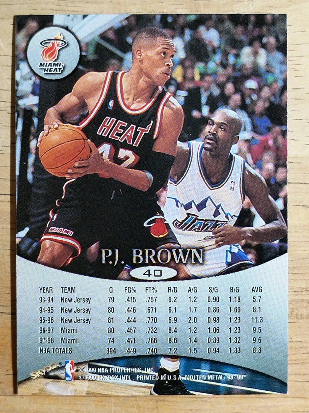 1998-99 SkyBox Molten Metal #40 P.J. Brown