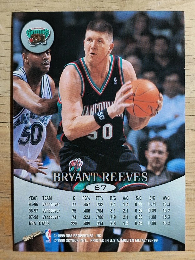 1998-99 SkyBox Molten Metal #67 Bryant Reeves