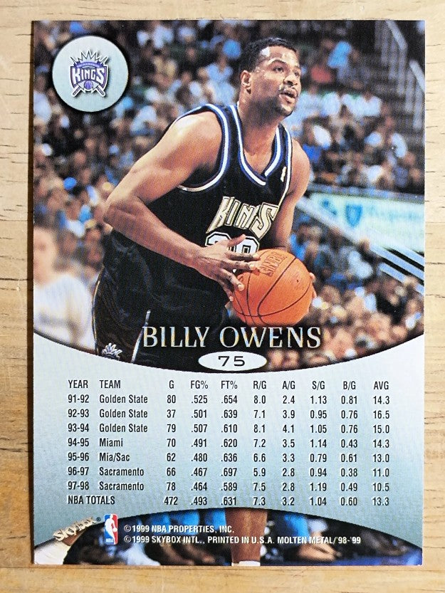1998-99 SkyBox Molten Metal #75 Billy Owens