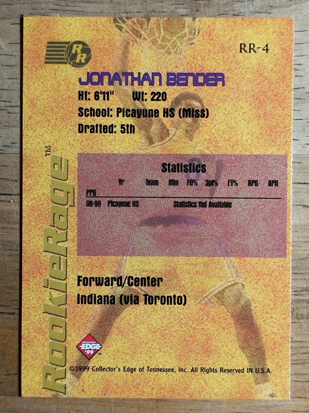 1999 Collector's Edge Rookie Rage Gold #RR4 Jonathan Bender