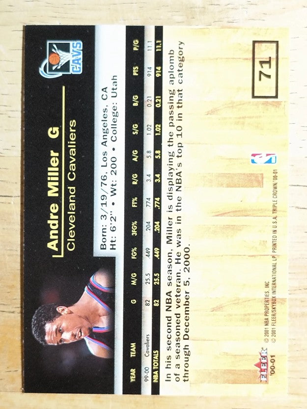 2000-01 Fleer Triple Crown #71 Andre Miller