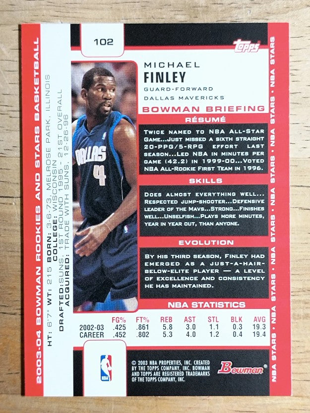 2003-04 Bowman #102 Michael Finley