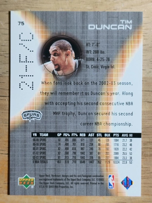 2003-04 Upper Deck Hardcourt #75 Tim Duncan
