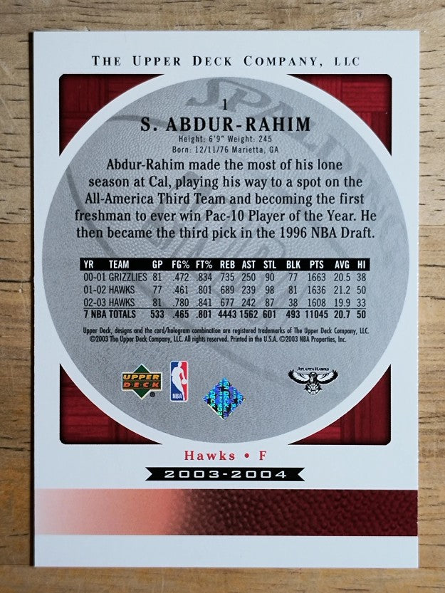 2003-04 Upper Deck Standing O #1 Shareef Abdur-Rahim
