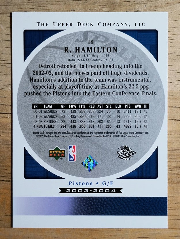 2003-04 Upper Deck Standing O #18 Richard Hamilton