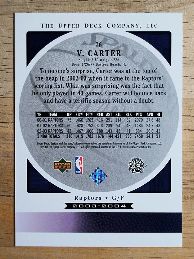 2003-04 Upper Deck Standing O #76 Vince Carter