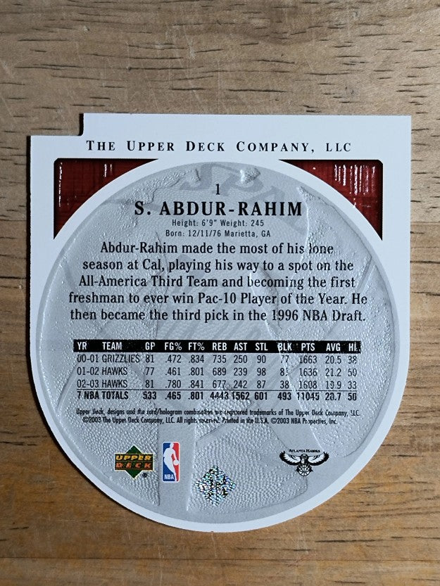 2003-04 Upper Deck Standing O Die Cuts/Embossed #1 Shareef Abdur-Rahim