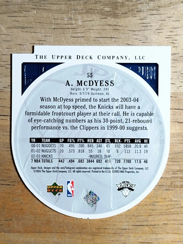 2003-04 Upper Deck Standing O Die Cuts/Embossed #55 Antonio McDyess