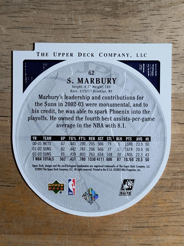 2003-04 Upper Deck Standing O Die Cuts/Embossed #62 Stephon Marbury