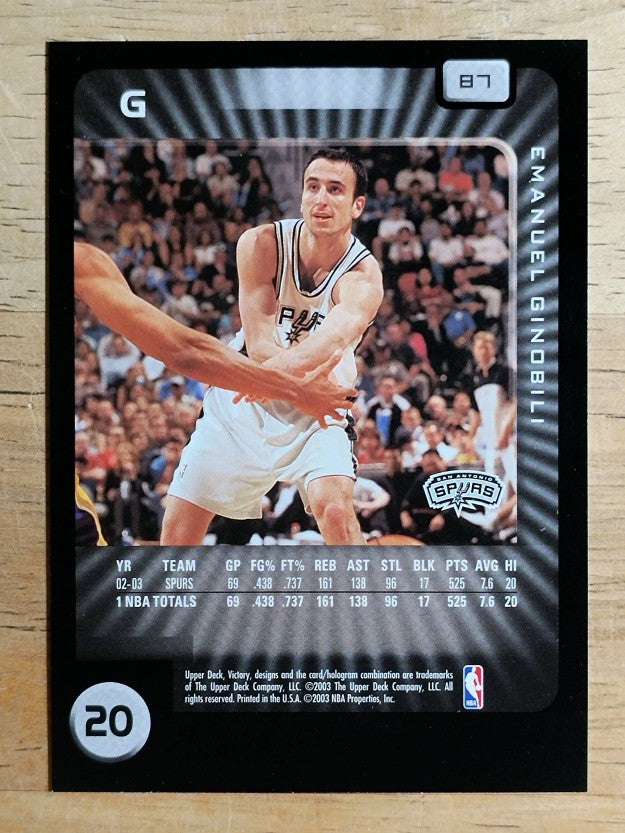 2003-04 Upper Deck Victory #87 Manu Ginobili