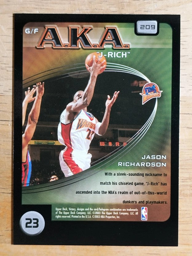 2003-04 Upper Deck Victory #209 Jason Richardson AKA