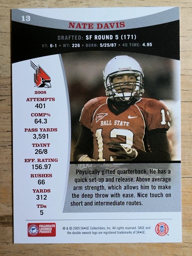 2009 SAGE #13 Nate Davis