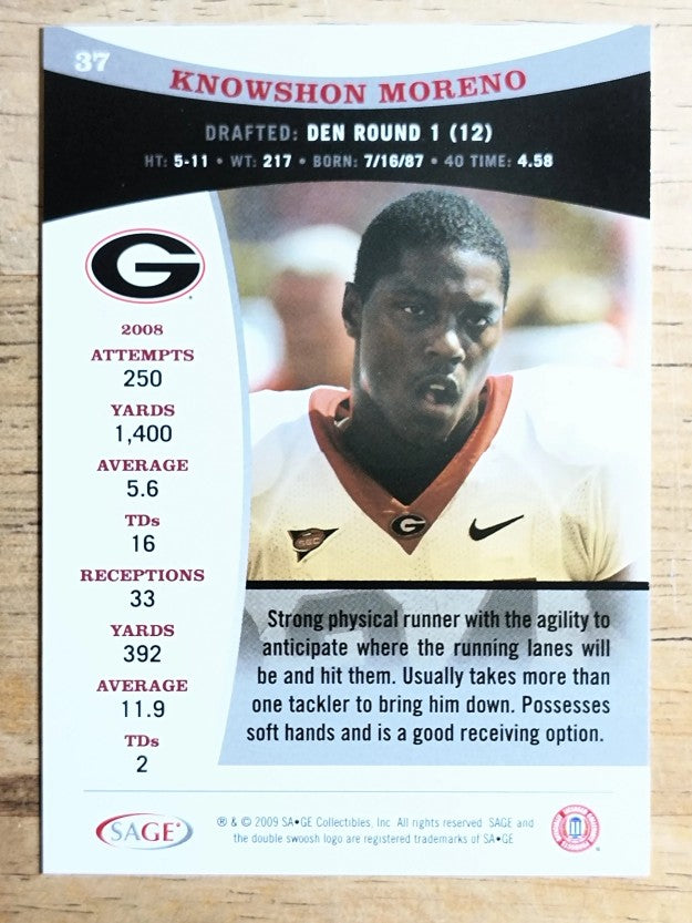 2009 SAGE #37 Knowshon Moreno