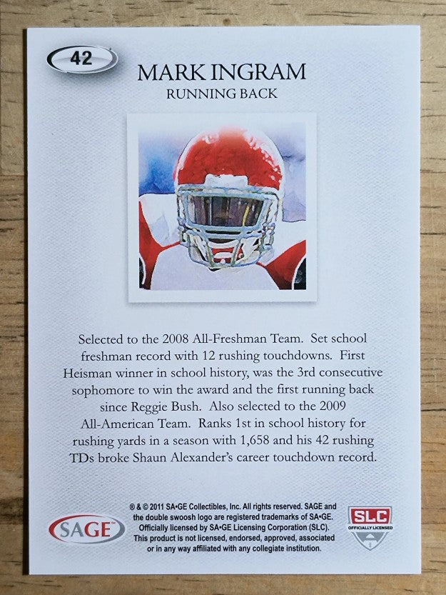 2011 SAGE HIT #42 Mark Ingram Art