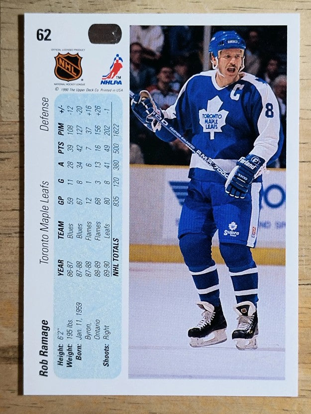 1990-91 Upper Deck #62 Rob Ramage