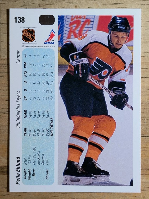 1990-91 Upper Deck #138 Pelle Eklund