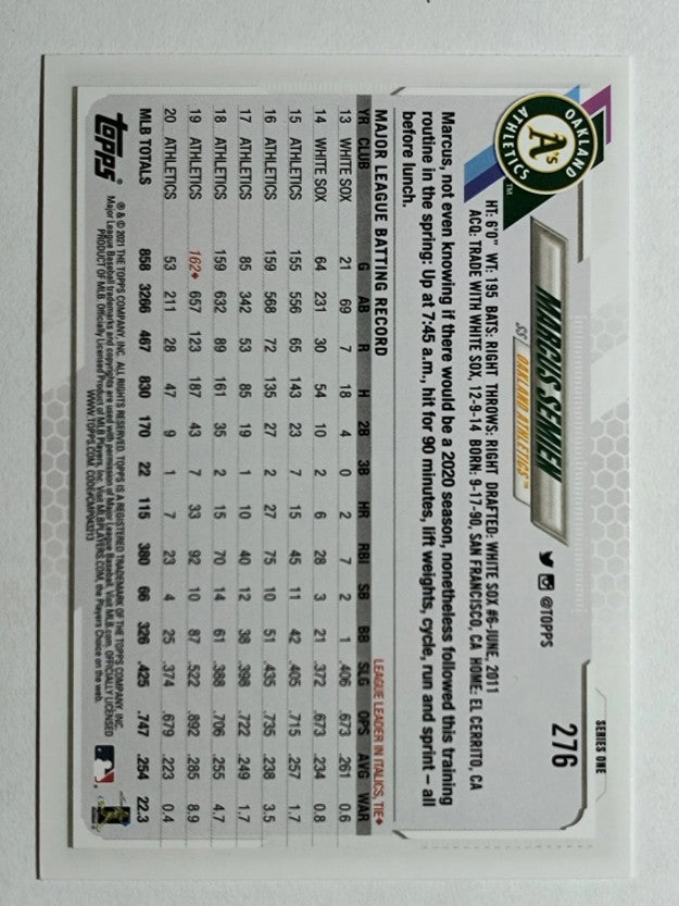 2021 Topps #276 Marcus Semien