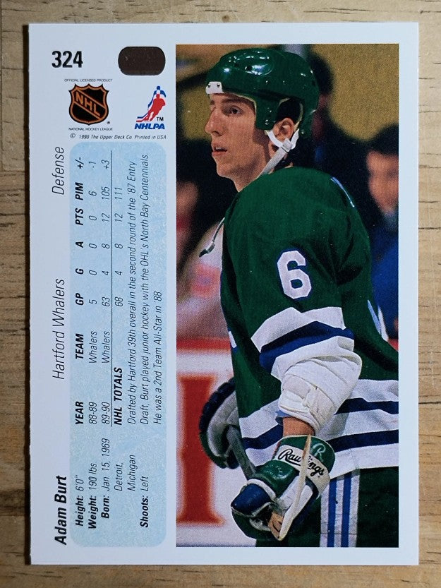 1990-91 Upper Deck #324 Adam Burt RC