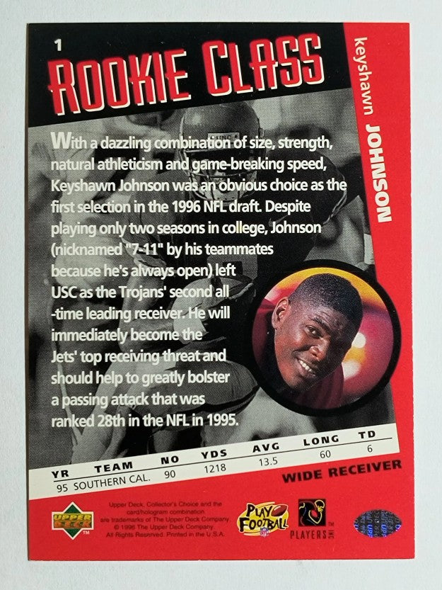 1996 Collector's Choice #1 Keyshawn Johnson RC