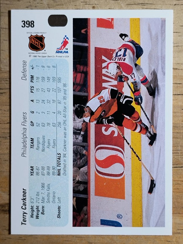 1990-91 Upper Deck #398 Terry Carkner