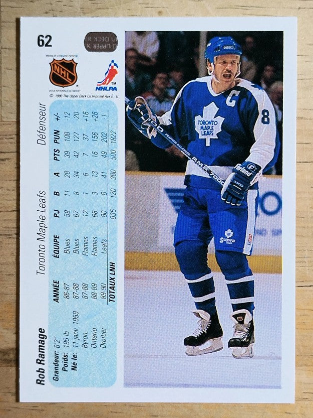 1990-91 Upper Deck French #62 Rob Ramage