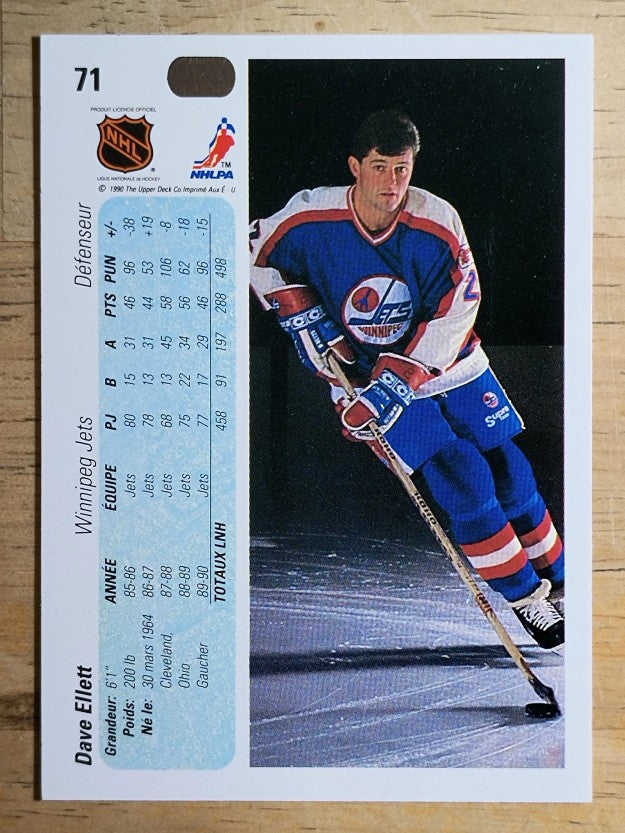 1990-91 Upper Deck French #71 Dave Ellett