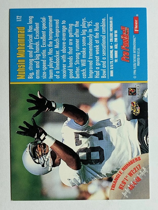 1996 Fleer #172 Muhsin Muhammad RC