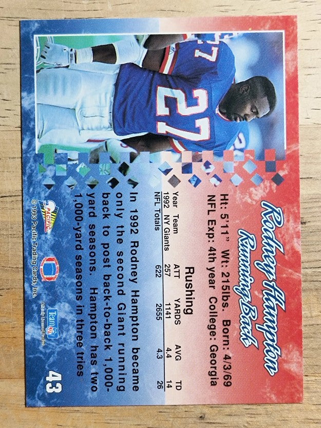 1993 Pacific #43 Rodney Hampton