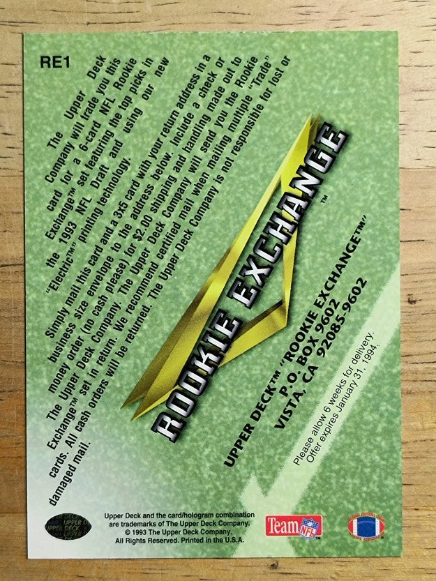 1993 Upper Deck Rookie Exchange #RE1 Trade Card Expired