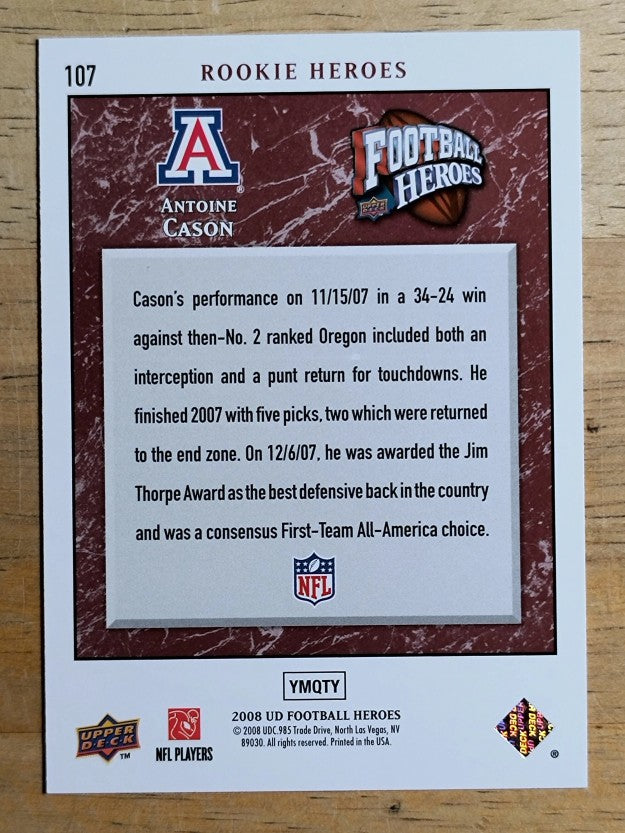 2008 Upper Deck Heroes #107 Antoine Cason RC