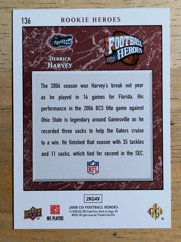 2008 Upper Deck Heroes #136 Derrick Harvey RC