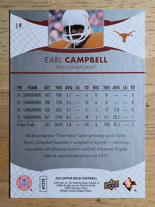 2012 Upper Deck #19 Earl Campbell