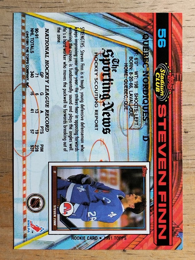 1991-92 Stadium Club #56 Steven Finn