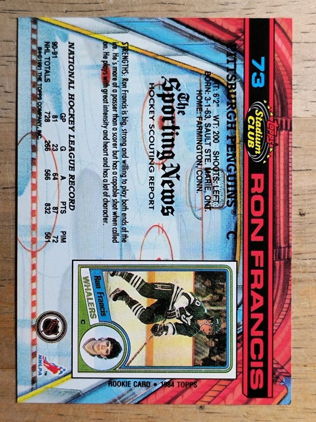 1991-92 Stadium Club #73 Ron Francis