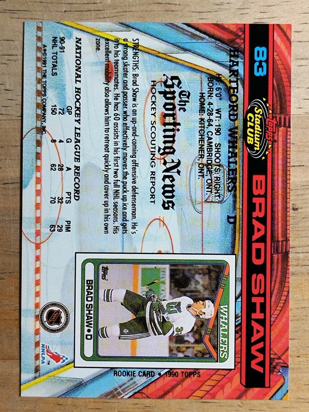 1991-92 Stadium Club #83 Brad Shaw