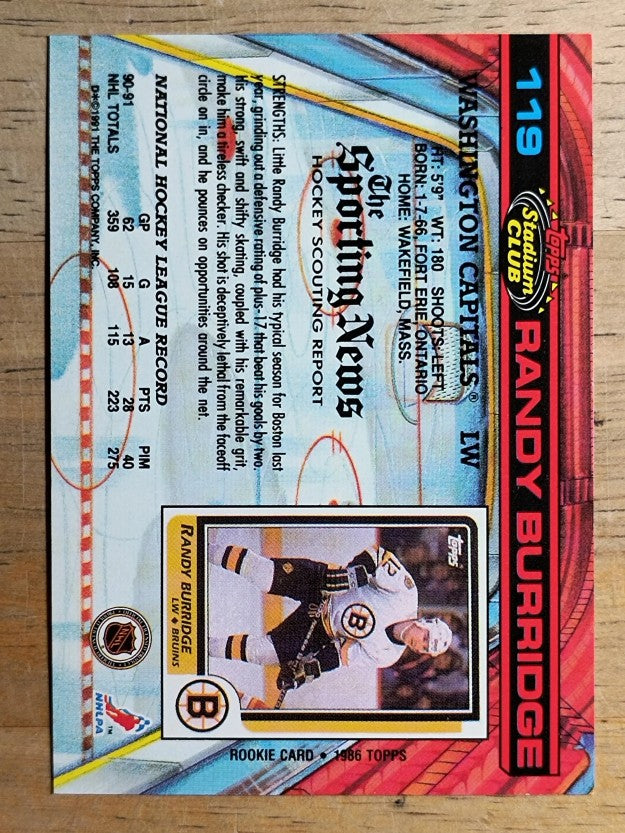 1991-92 Stadium Club #119 Randy Burridge