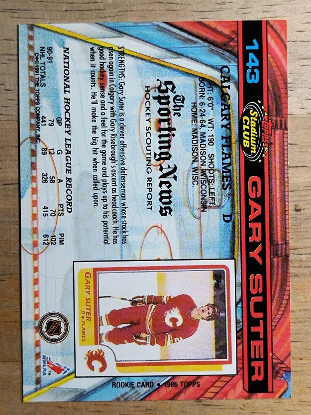 1991-92 Stadium Club #143 Gary Suter