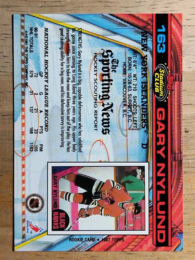 1991-92 Stadium Club #163 Gary Nylund