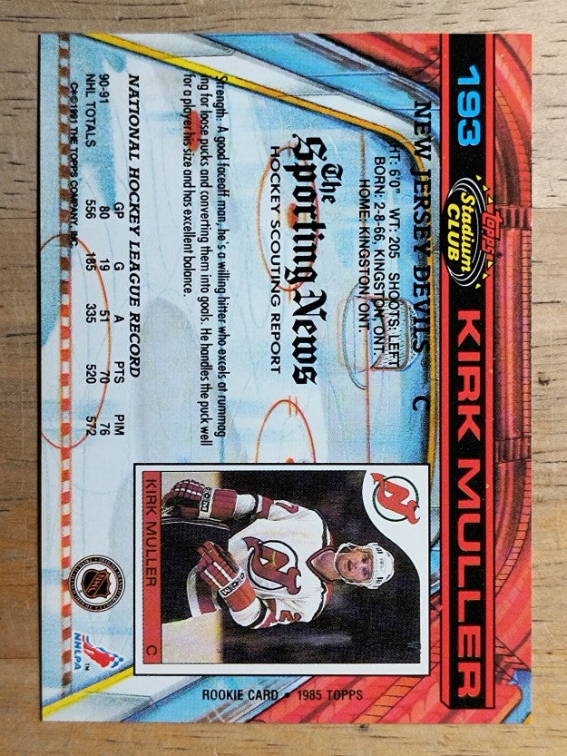 1991-92 Stadium Club #193 Kirk Muller