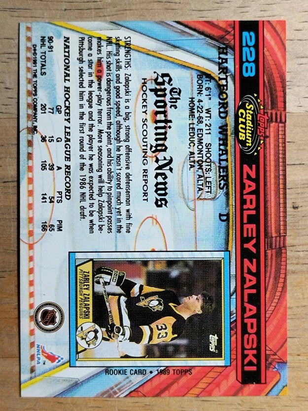 1991-92 Stadium Club #228 Zarley Zalapski