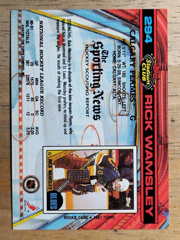 1991-92 Stadium Club #294 Rick Wamsley