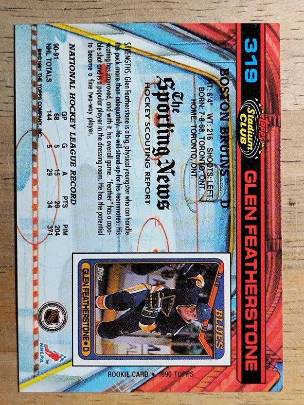 1991-92 Stadium Club #319 Glen Featherstone
