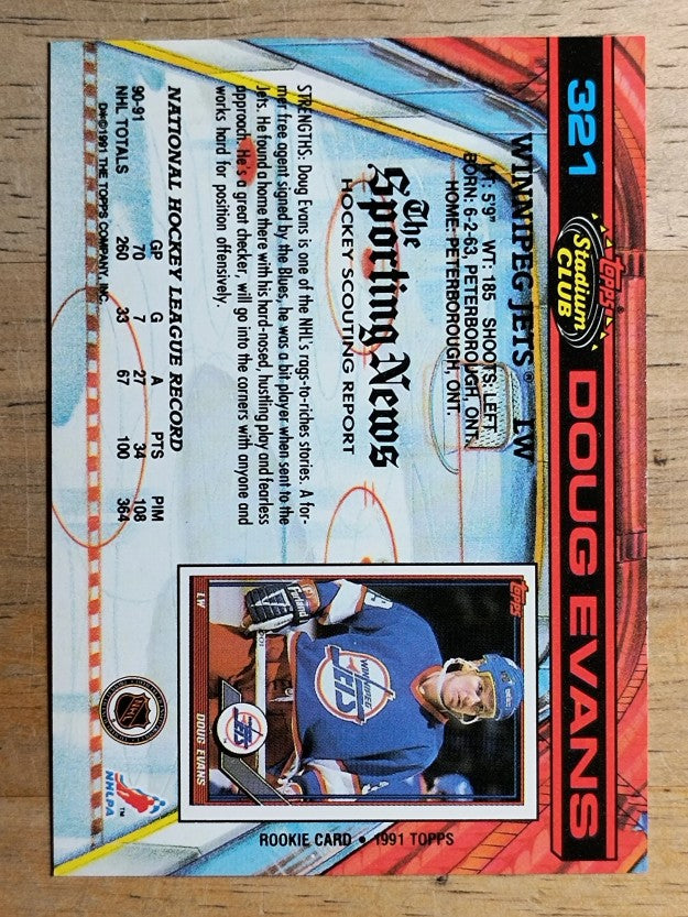 1991-92 Stadium Club #321 Doug Evans