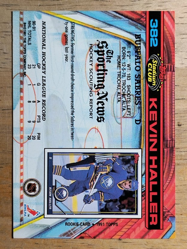 1991-92 Stadium Club #382 Kevin Haller RC