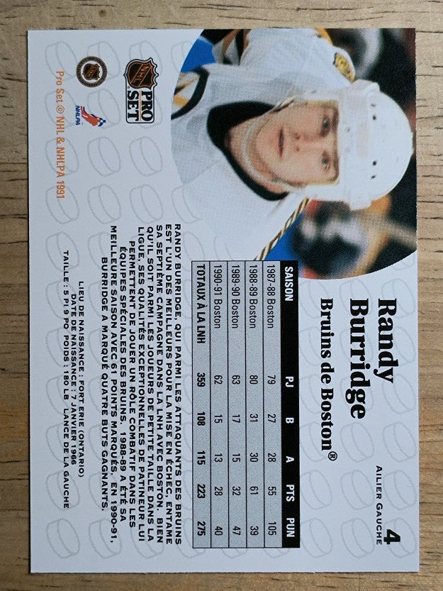 1991-92 Pro Set French #4 Randy Burridge