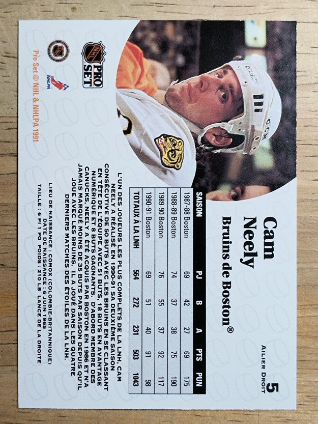 1991-92 Pro Set French #5 Cam Neely