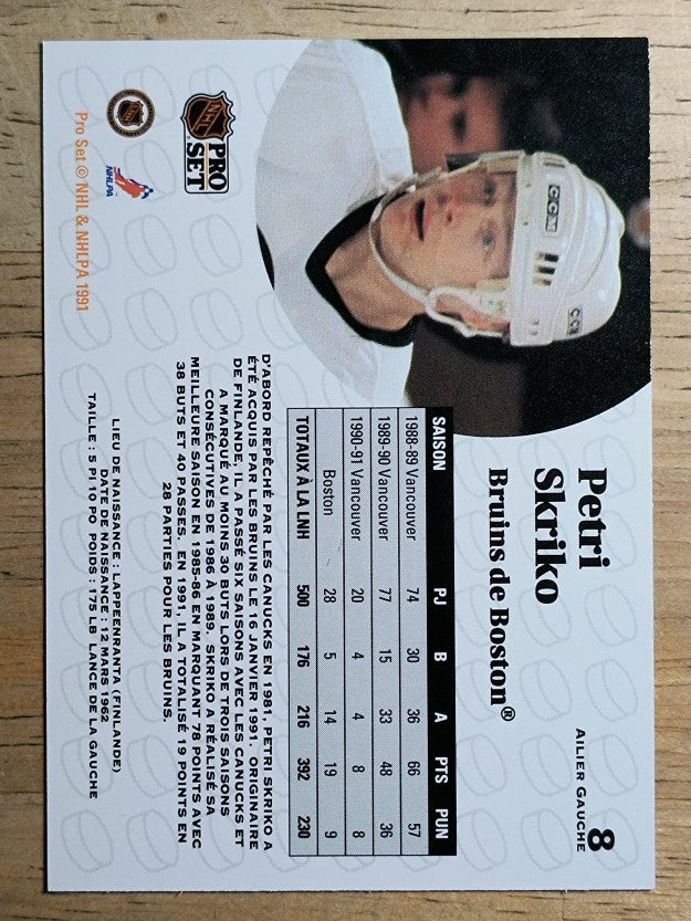 1991-92 Pro Set French #8 Petri Skriko