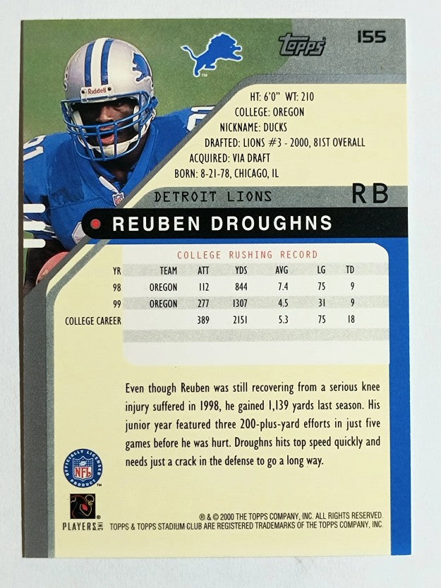 2000 Stadium Club #155 Reuben Droughns RC